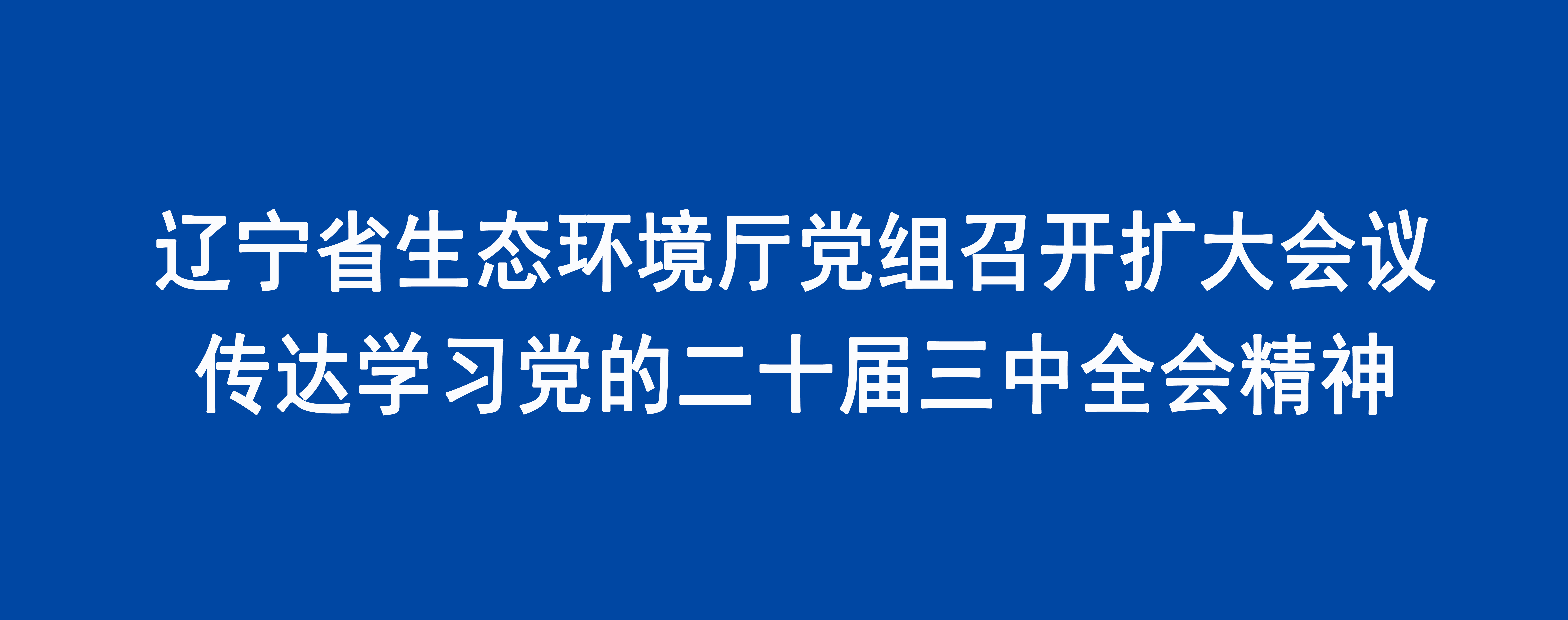 辽宁省生态环境厅党组召开扩大会议传达学习党的二十届三中全会精神